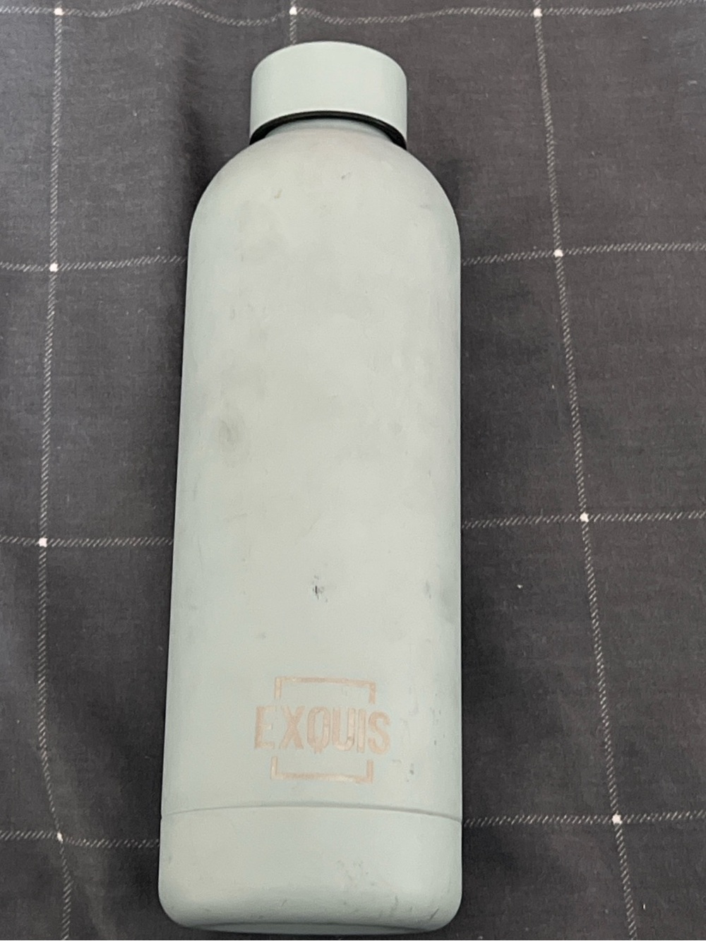 Exquis Insulated Stainless Steel Water Bottle Gray Reusable Flask